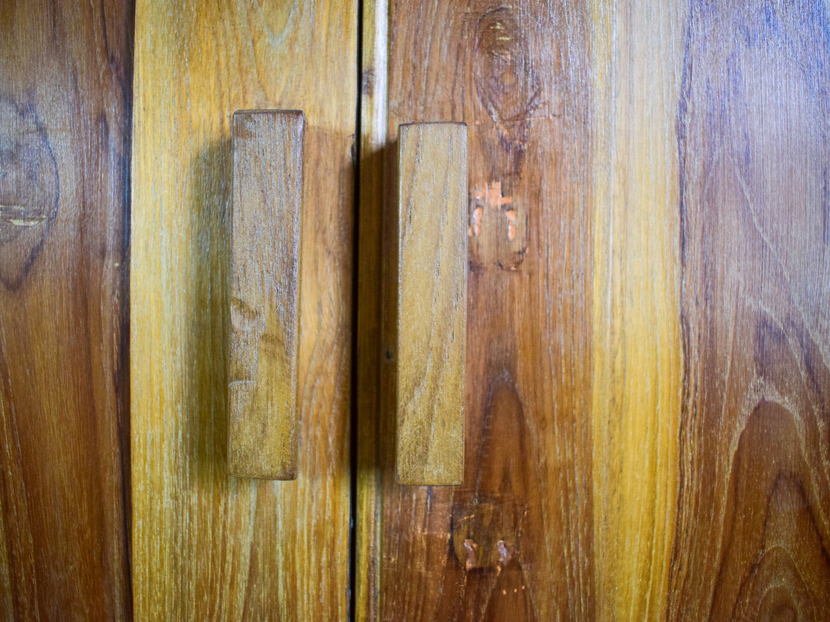 Vintage Rustic Hard Wood Fitted Interior Cupboard Cabinet Storage