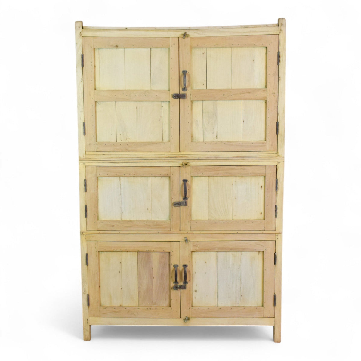 Vintage Bleached Rustic Kitchen Housekeepers Cupboard Cabinet Storage