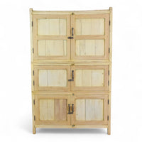 Vintage Bleached Rustic Kitchen Housekeepers Cupboard Cabinet Storage