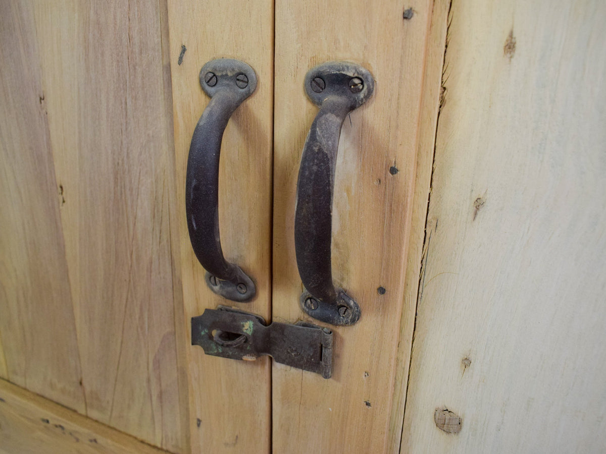 Vintage Bleached Rustic Kitchen Housekeepers Cupboard Cabinet Storage