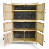 Vintage Bleached Rustic Kitchen Housekeepers Cupboard Cabinet Storage