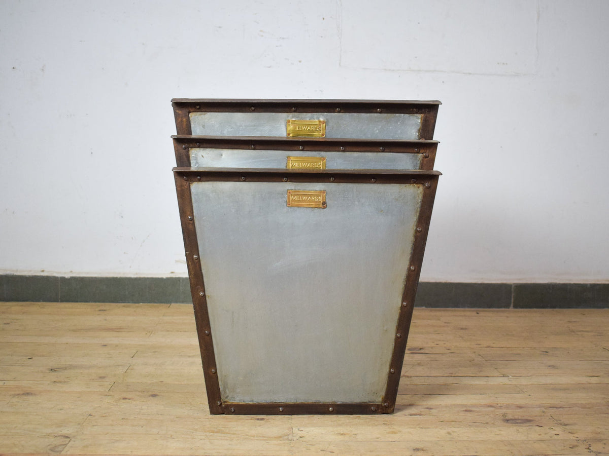MILLWARDS® Handmade Vintage Style Galvanised Riveted Square Planter - 50 cm