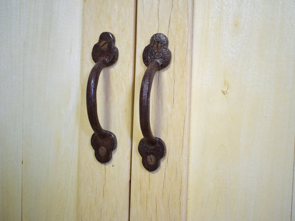 Vintage Rustic Bleached Wood Cupboard Cabinet Storage
