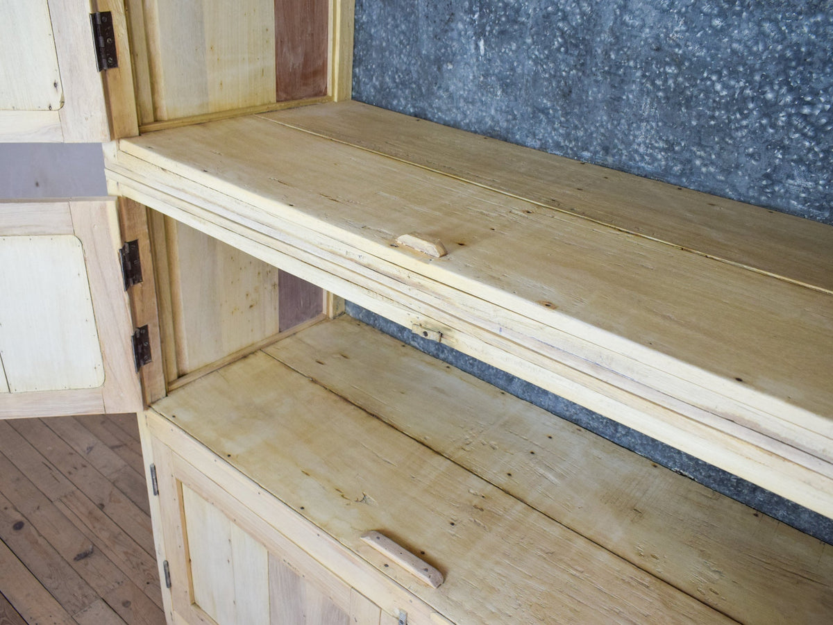 Vintage Bleached Rustic Kitchen Housekeepers Cupboard Cabinet Storage