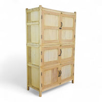 Vintage Bleached Rustic Kitchen Housekeepers Cupboard Cabinet Storage