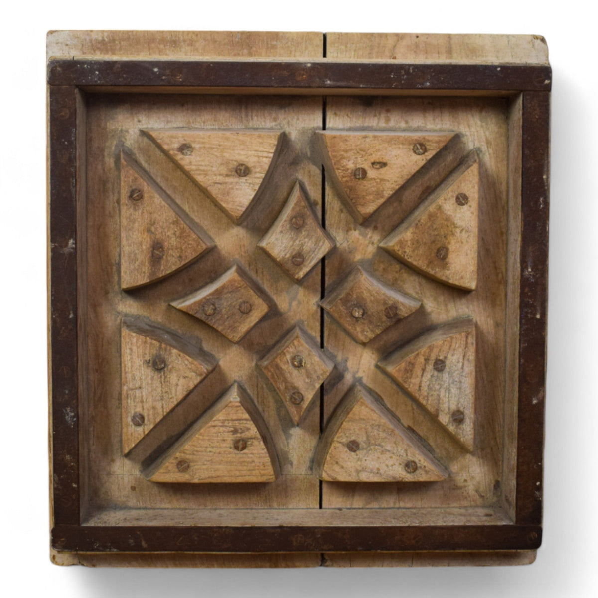 Vintage Rustic Architectural Wooden Carved Mould Board Wall Art