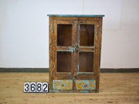 Vintage Worn Painted Rustic Cupboard Cabinet