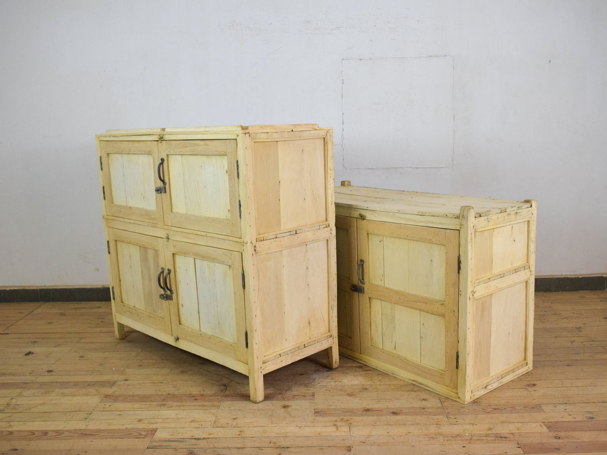 Vintage Bleached Rustic Kitchen Housekeepers Cupboard Cabinet Storage