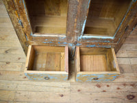 Vintage Worn Painted Rustic Cupboard Cabinet
