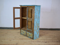 Vintage Worn Painted Rustic Cupboard Cabinet
