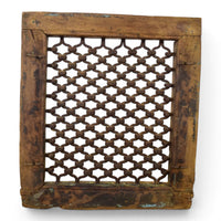 Vintage Wooden Iron Metal Indian Jali Window Frame