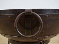 Hand Made Reclaimed Metal Kadai Fire Bowl Pit with Stand & Grill - 60cm