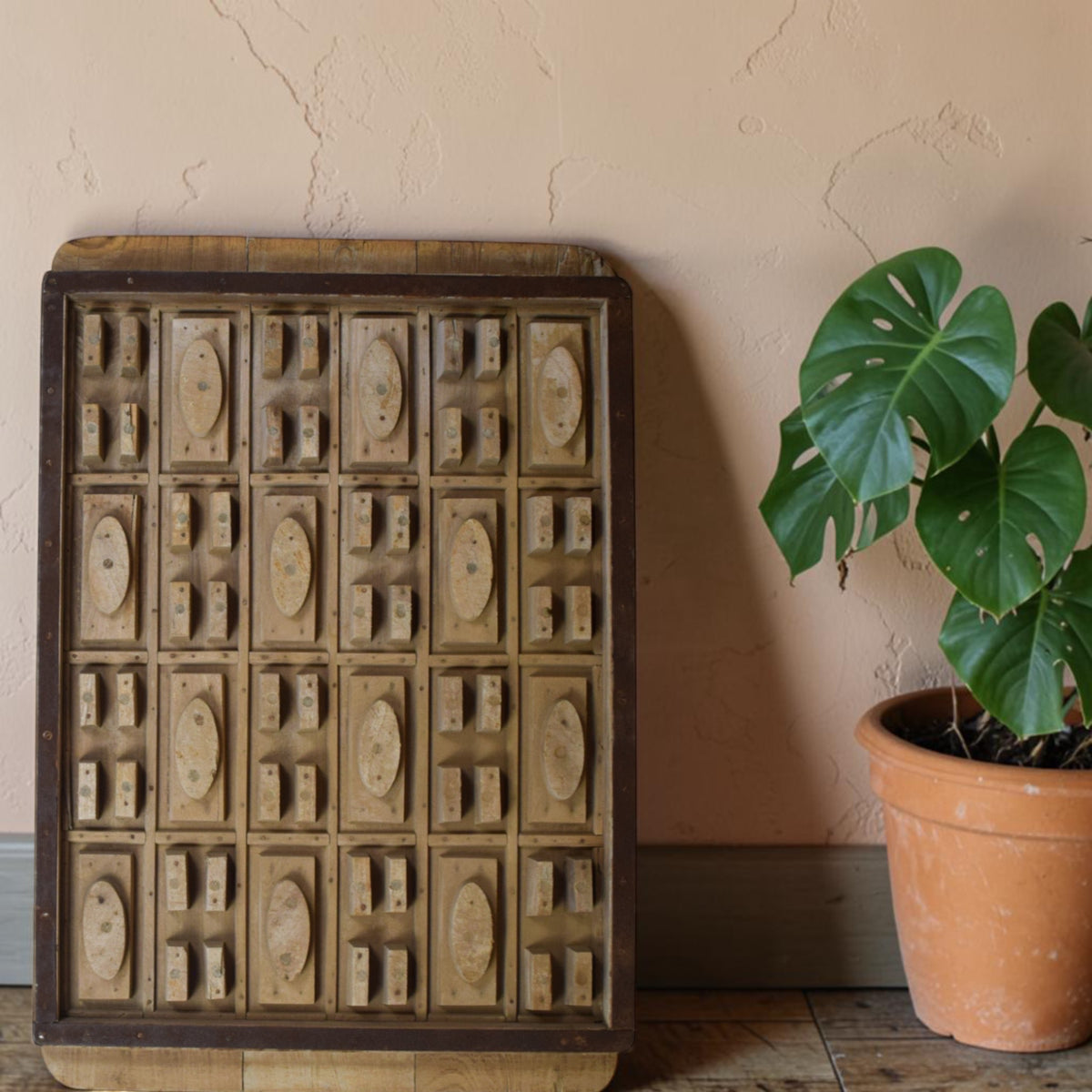 Vintage Rustic Architectural Wooden Carved Mould Board Wall Art