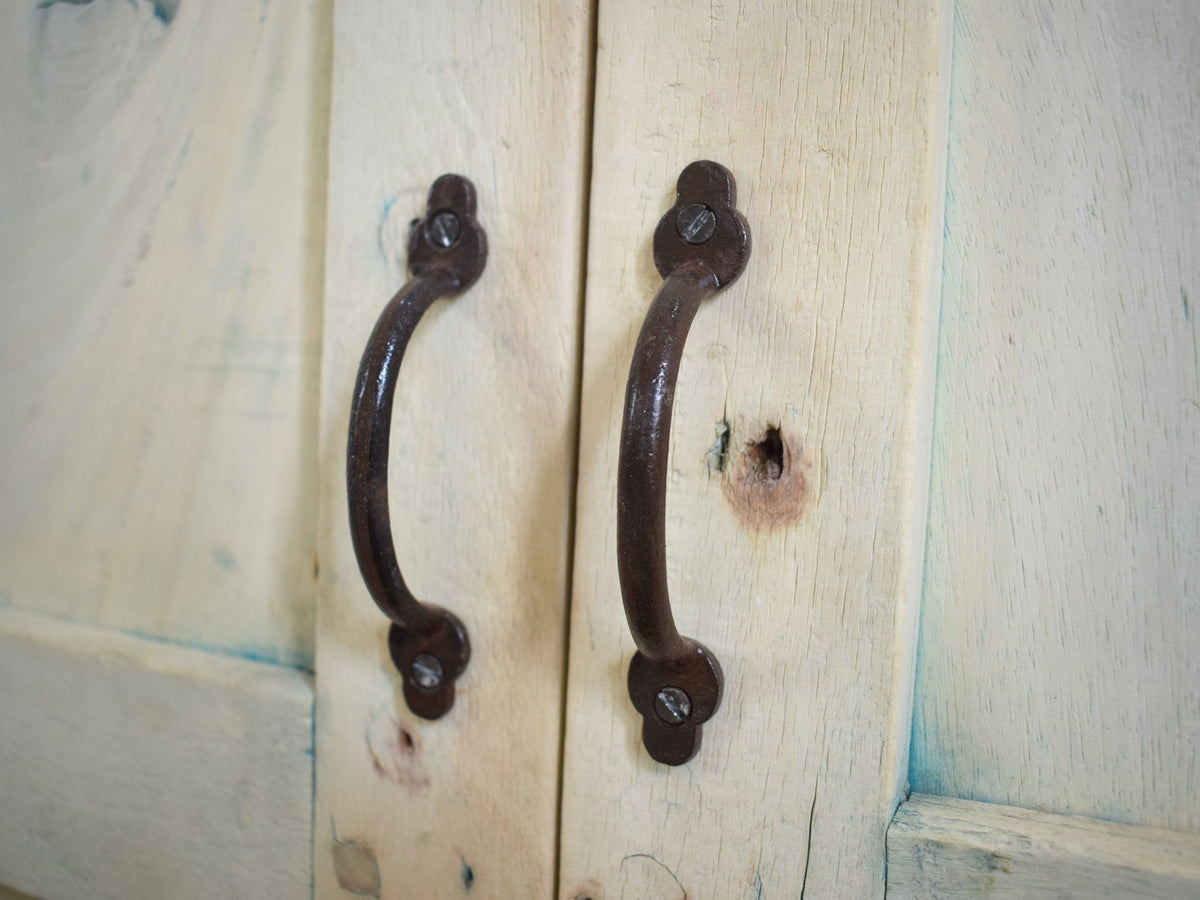 Vintage Rustic Bleached Wood Cupboard Cabinet Storage