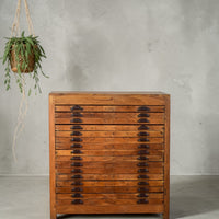 Vintage Printers Letterpress Print Makers Tray Drawers Cabinet