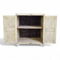 Vintage Rustic Bleached Wood Cupboard Cabinet Storage