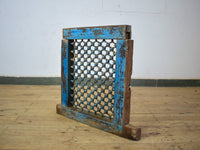 Vintage Wooden Iron Metal Indian Jali Window Frame