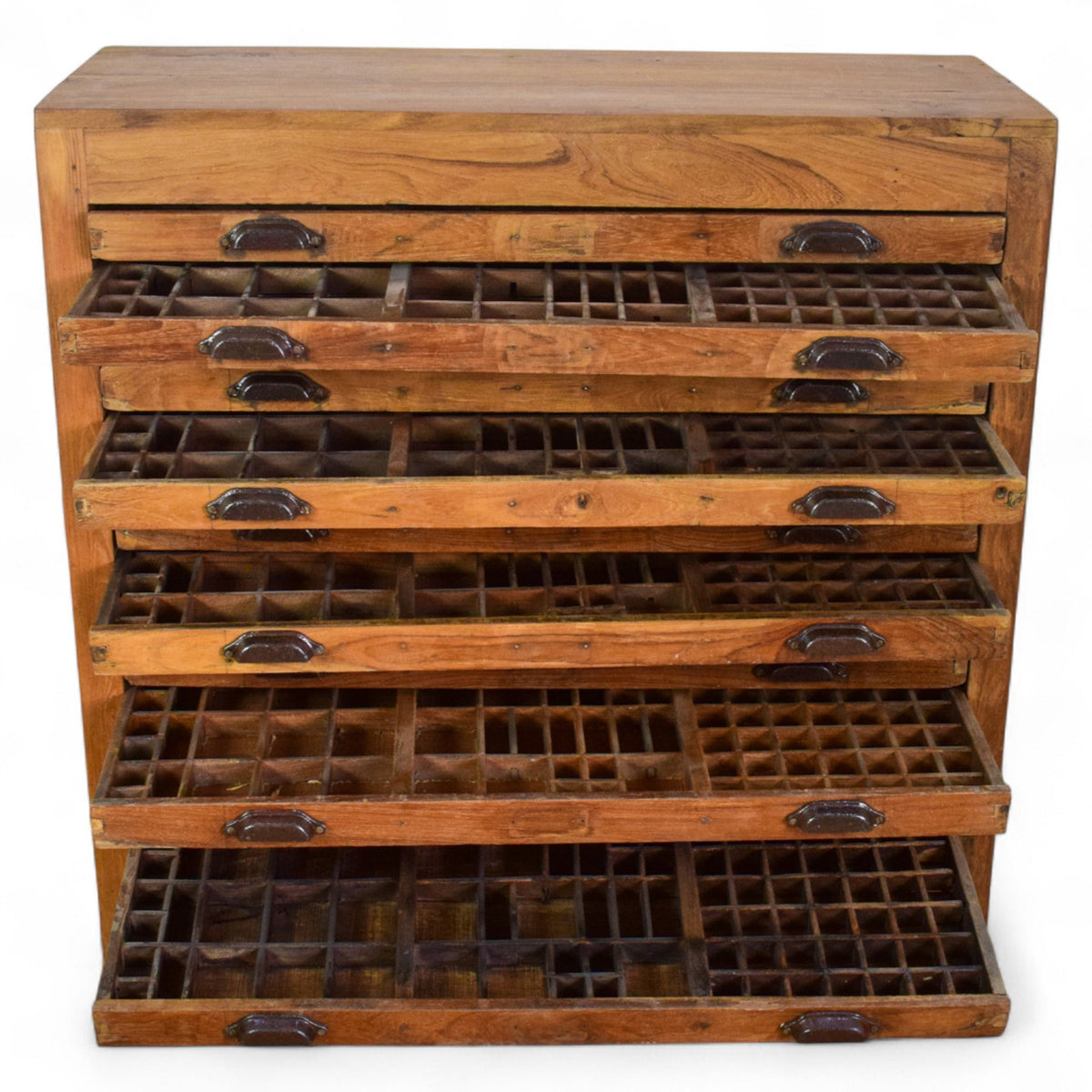 Vintage Printers Letterpress Print Makers Tray Drawers Cabinet