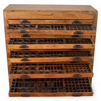 Vintage Printers Letterpress Print Makers Tray Drawers Cabinet