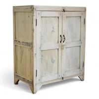 Vintage Rustic Bleached Wood Cupboard Cabinet Storage