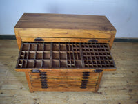 Vintage Printers Letterpress Print Makers Tray Drawers Cabinet