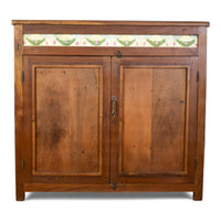 Vintage Rustic Cupboard Cabinet With Antique Tile Decoration