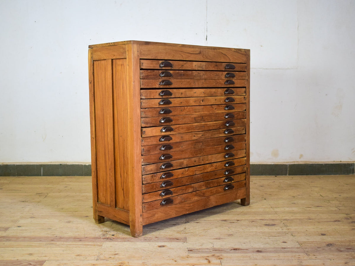 Vintage Printers Letterpress Print Makers Tray Drawers Cabinet
