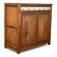 Vintage Rustic Cupboard Cabinet With Antique Tile Decoration