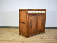 Vintage Rustic Cupboard Cabinet With Antique Tile Decoration