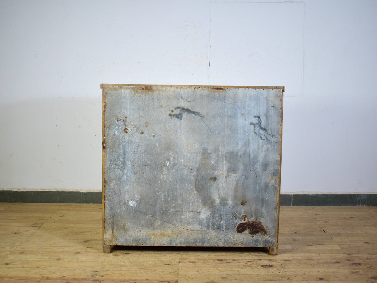 Vintage Rustic Cupboard Cabinet With Antique Tile Decoration