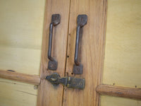 Vintage Rustic Bleached Wood Housekeepers Cupboard Cabinet Storage