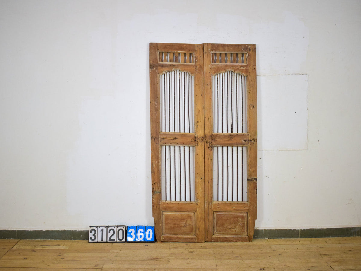 Pair of Antique Vintage Indian Doors Shutters