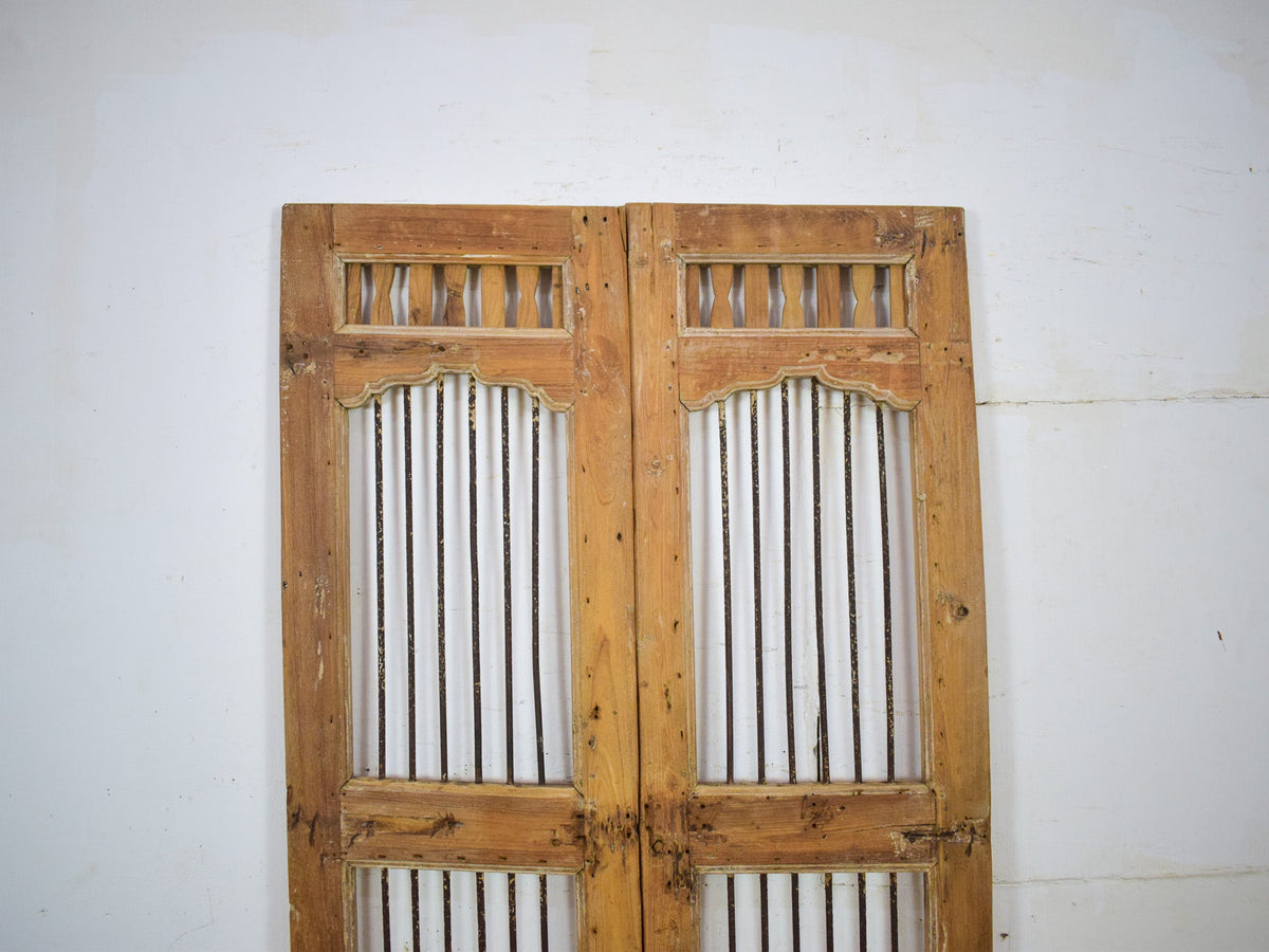 Pair of Antique Vintage Indian Doors Shutters