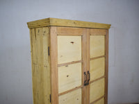 Vintage Rustic Bleached Wood Housekeepers Cupboard Cabinet Storage