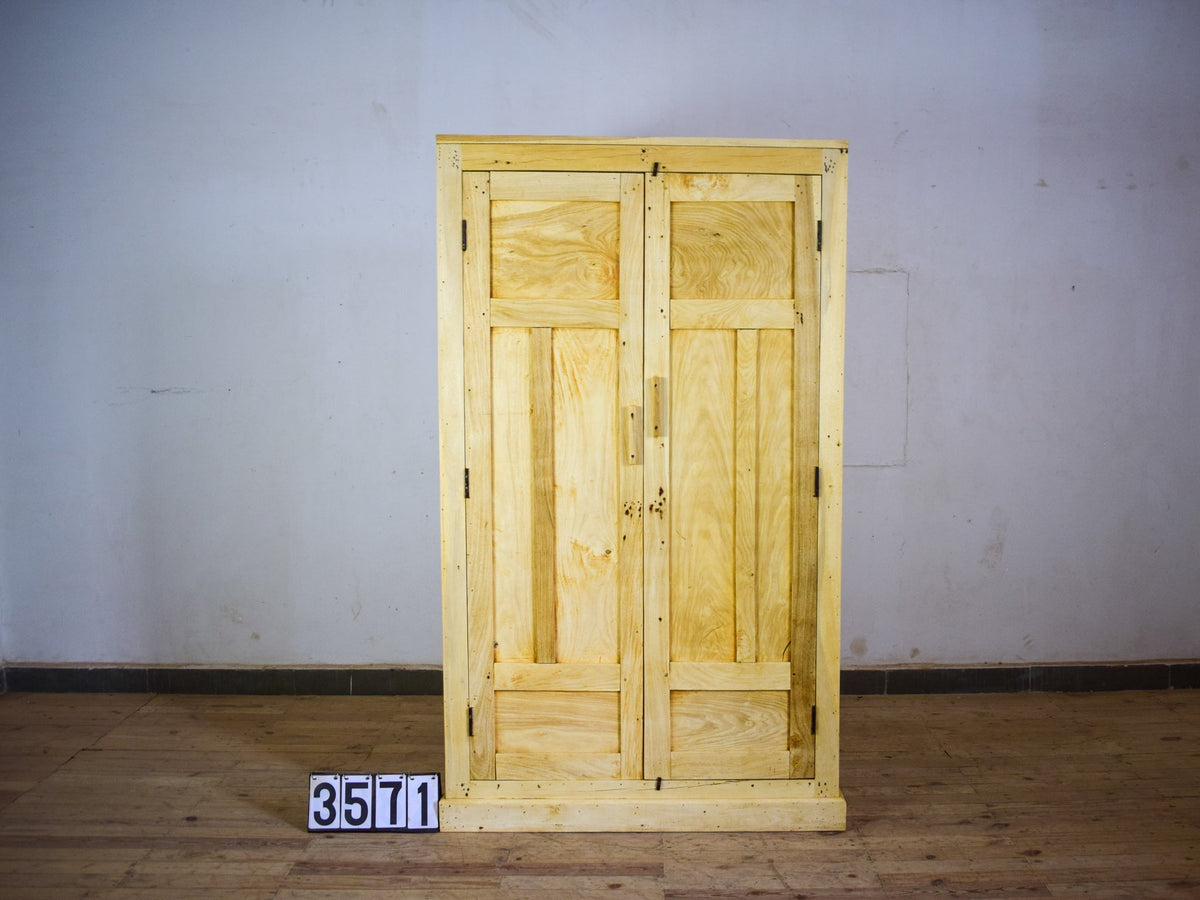 Vintage Rustic Bleached Wood Fitted Interior Cupboard Cabinet Storage
