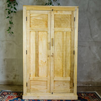 Vintage Rustic Bleached Wood Fitted Interior Cupboard Cabinet Storage