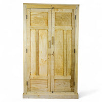 Vintage Rustic Bleached Wood Fitted Interior Cupboard Cabinet Storage