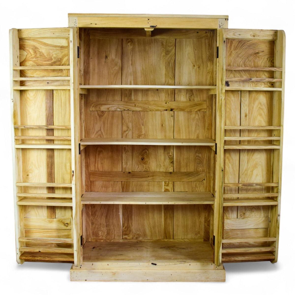 Vintage Rustic Bleached Wood Fitted Interior Cupboard Cabinet Storage
