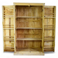 Vintage Rustic Bleached Wood Fitted Interior Cupboard Cabinet Storage