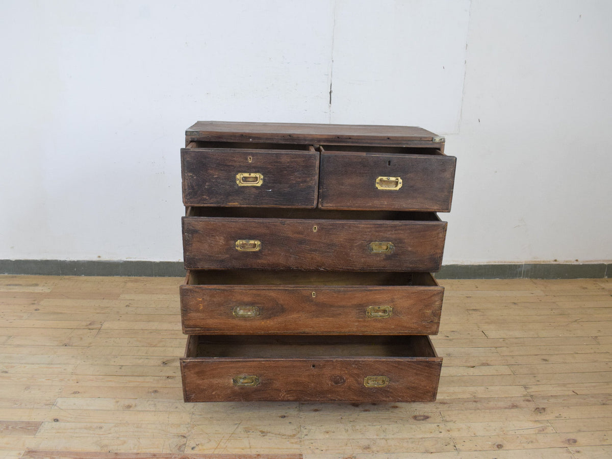 Vintage Antique Anglo-Indian Campaign Chest of Drawers