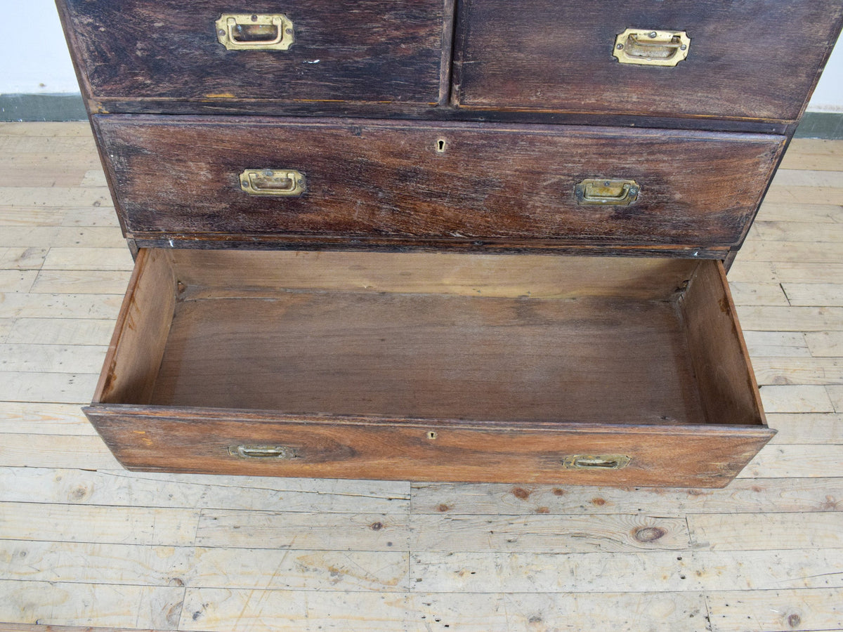 Vintage Antique Anglo-Indian Campaign Chest of Drawers