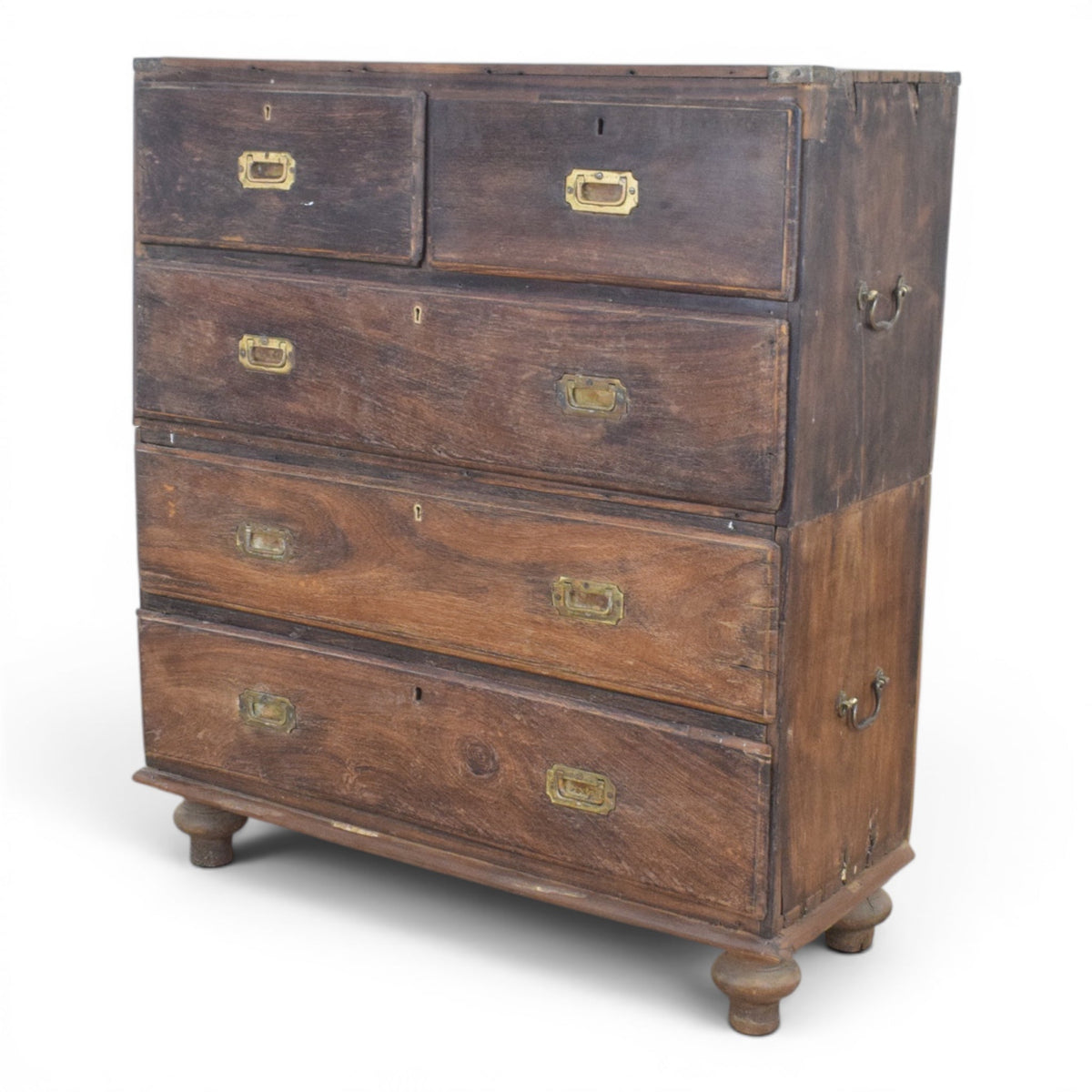 Vintage Antique Anglo-Indian Campaign Chest of Drawers