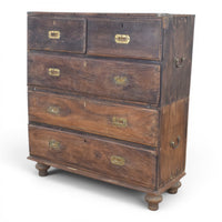 Vintage Antique Anglo-Indian Campaign Chest of Drawers