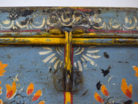 Vintage Indian Hand Painted Metal Travel Trunk Chest