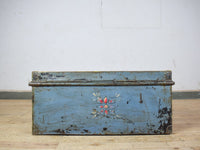 Vintage Indian Hand Painted Metal Travel Trunk Chest
