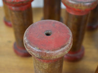 Set of 10 Vintage Wooden Bobbins Bobbin Reels