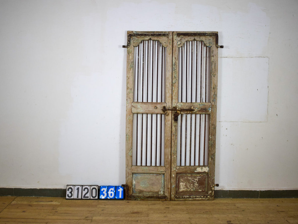 Pair of Antique Vintage Indian Doors Shutters