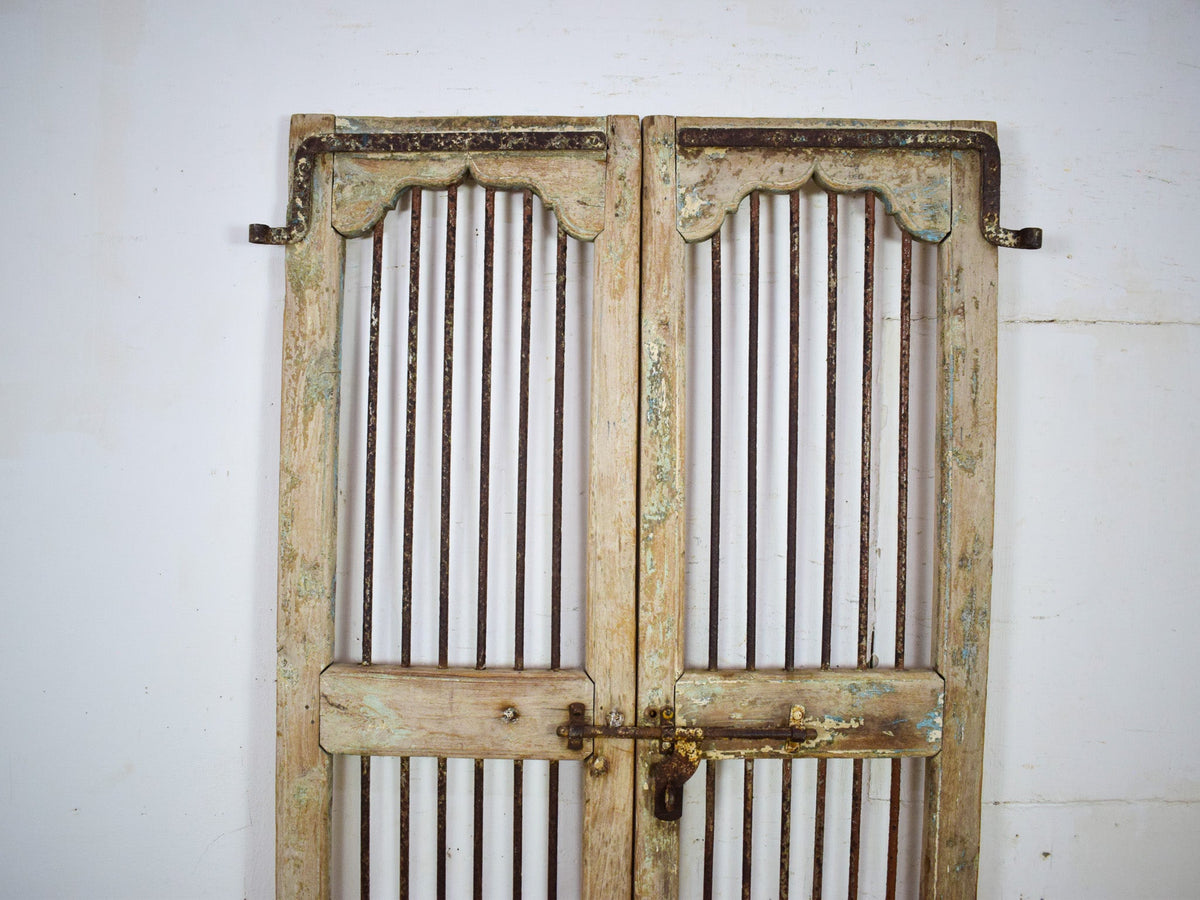 Pair of Antique Vintage Indian Doors Shutters
