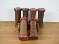 Set of 10 Vintage Wooden Bobbins Bobbin Reels