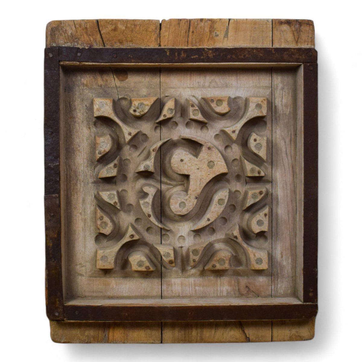 Vintage Rustic Architectural Wooden Carved Mould Board Wall Art
